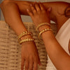 Bracelet Titanium Steel Geometric Spiral Design 18K Gold Plated