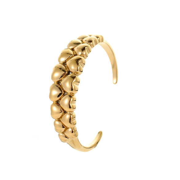 Bracelet Titanium Steel Geometric Spiral Design 18K Gold Plated