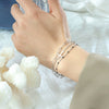 Bracelet 316L Stainless Steel Geometric Threelayer Stacked Cross Electroplating Jewelry For Women