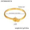 Bracelet Titanium Steel Geometric Wavy Line Open Electroplated