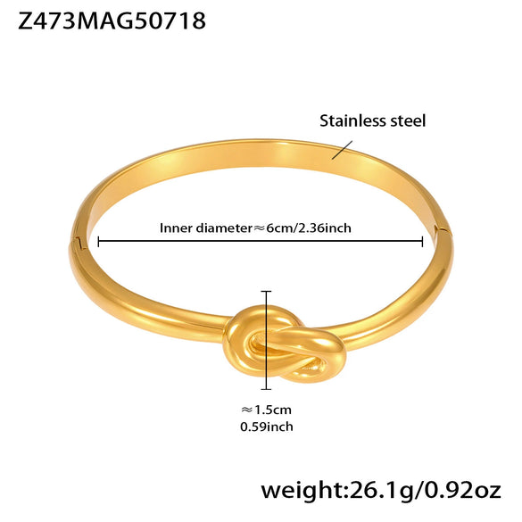 Bracelet Titanium Steel Geometric Wavy Line Open Electroplated