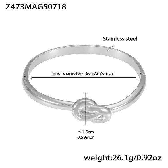 Bracelet Titanium Steel Geometric Wavy Line Open Electroplated