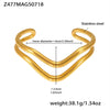 Bracelet Titanium Steel Geometric Wavy Line Open Electroplated