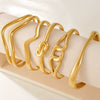 Bracelet Titanium Steel Geometric Wavy Line Open Electroplated