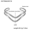 Bracelet Titanium Steel Geometric Wavy Line Open Electroplated
