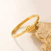 Bracelet Titanium Steel Geometric Wavy Line Open Electroplated