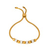 Bracelet Titanium Steel Gold Plated Geometric Round Beads Pull Buckle Diamond Embedded Unisex