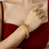 Bracelet 316L Stainless Steel Gold Plated Inlaid Zircon Electroplating