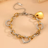 Bracelet Titanium Steel Hollow Love Shape Cartoon Style Electroplated