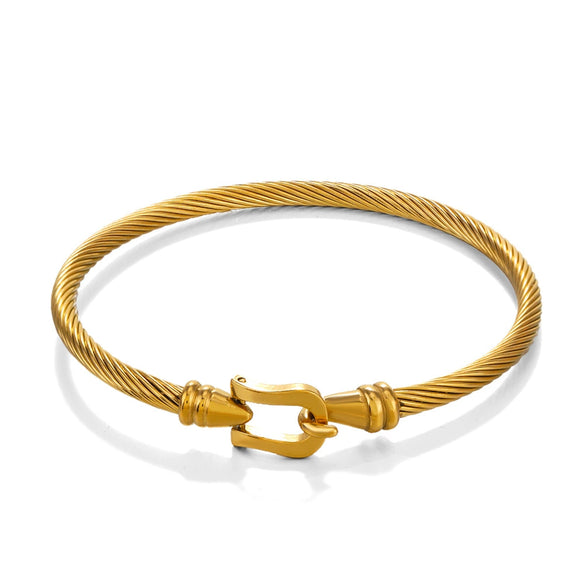 Bracelet Titanium Steel Horseshoe Buckle Lock Gold Plated Jewelry Fashion Simple