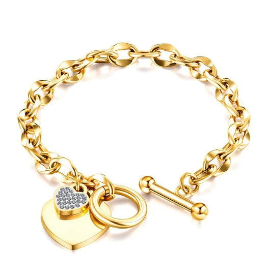 Bracelet Titanium Steel Horseshoe Buckle Lock Gold Plated Jewelry Fashion Simple