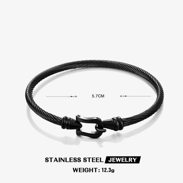 Bracelet Titanium Steel Horseshoe Buckle Lock Gold Plated Jewelry Fashion Simple