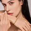 Bracelet 316L Stainless Steel Imitation Pearl Cshaped Electroplating Simple Geometric Style