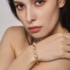 Bracelet 316L Stainless Steel Imitation Pearl Cshaped Electroplating Simple Geometric Style