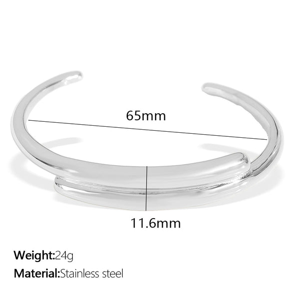Bracelet 316L Stainless Steel Minimalist Geometric Electroplated For Women