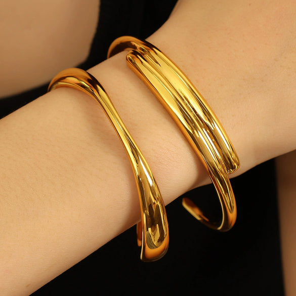 Bracelet 316L Stainless Steel Minimalist Geometric Electroplated For Women