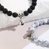 Bracelet Turquoise Heartshaped Geometric Magnetic Beaded Electroplating Couple Style Unisex