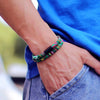 Bracelet Volcanic Rock Alloy Geometric Handmade Retro Simple Unisex Colorful Fabric Double Layer Magnetic Buckle