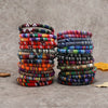 Bracelet Volcanic Rock Alloy Geometric Handmade Retro Simple Unisex Colorful Fabric Double Layer Magnetic Buckle