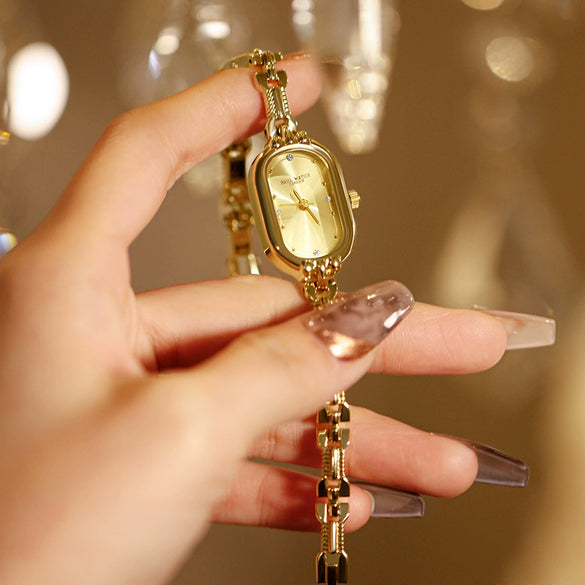 Bracelet Watch Alloy Gold Oval Medieval Retro Literary Fashion Women's Quartz Watch