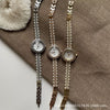 Bracelet Watch Natural Pearl Metal Ordinary Glass Mirror Antique Style Round For Women