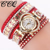 Bracelet Watch Ring Alloy Imitation Leather Gold Casual Round