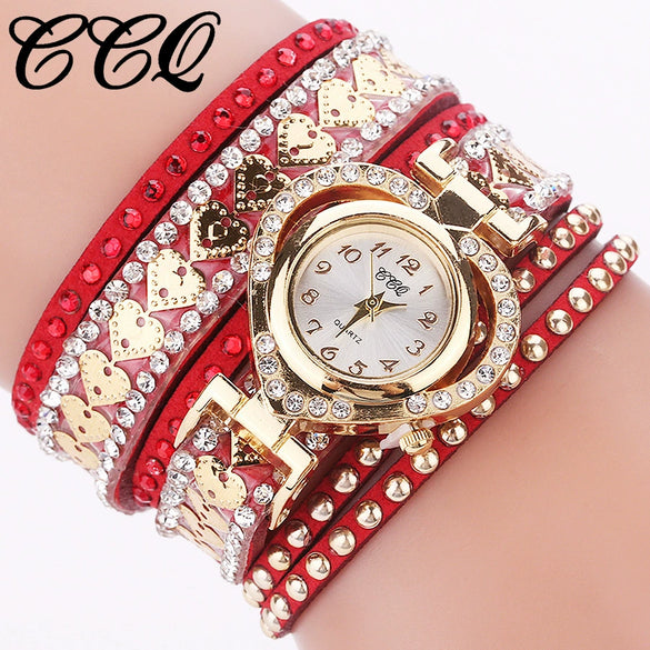 Bracelet Watch Ring Alloy Imitation Leather Gold Casual Round