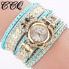 Bracelet Watch Ring Alloy Imitation Leather Gold Casual Round