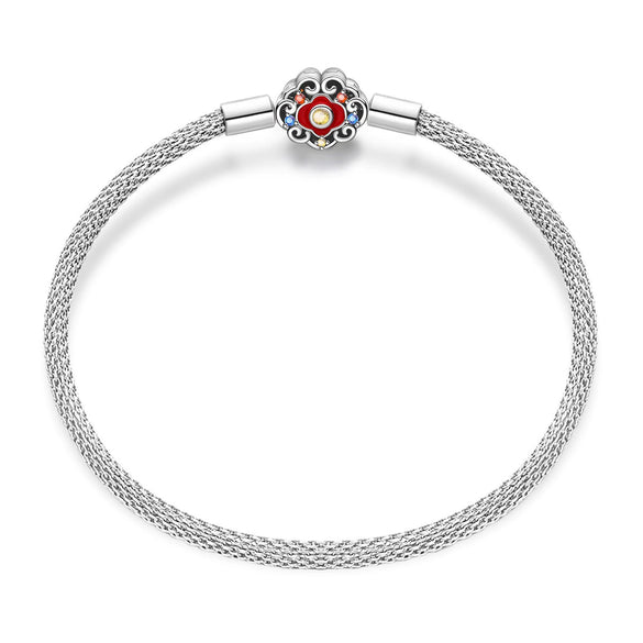 Bracelet White Copper Silver Plated Original Design Women's