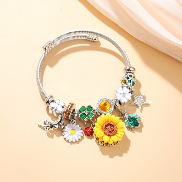 Bracelet Zinc Alloy Flower Original Design Electroplating