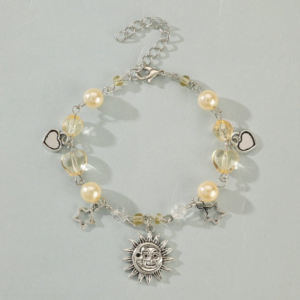 Bracelet Zinc Alloy Geometric Handmade Heartshaped Fivepointed Star Punk Style