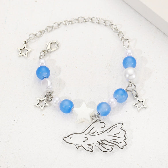Bracelet Zinc Alloy Geometric Handmade Heartshaped Fivepointed Star Punk Style