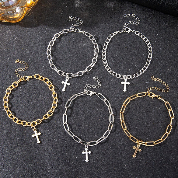 Bracelets Alloy Geometric Style Multilayer Unisex Paper Clip Chain Hiphop Punk