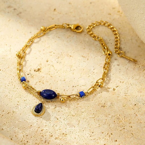 Bracelets Stainless Steel Inlaid With Natural Stone Titanium Steel Pendants Electroplated Fashion Hand Jewelry
