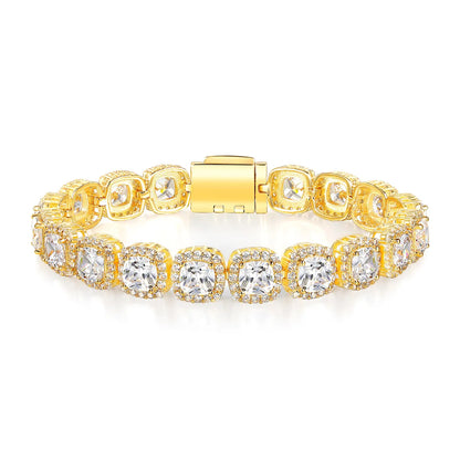 Brass 18K Gold Plated Casual Simple Style Classic Style Plating Inlay Square Zircon Bracelets