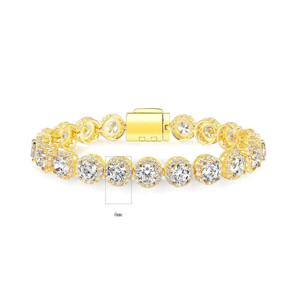 Brass 18K Gold Plated Casual Simple Style Classic Style Plating Inlay Square Zircon Bracelets