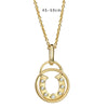 Brass 18K Gold Plated Hollow Out Inlay Double Ring Circle Tree Zircon Pendant Necklace
