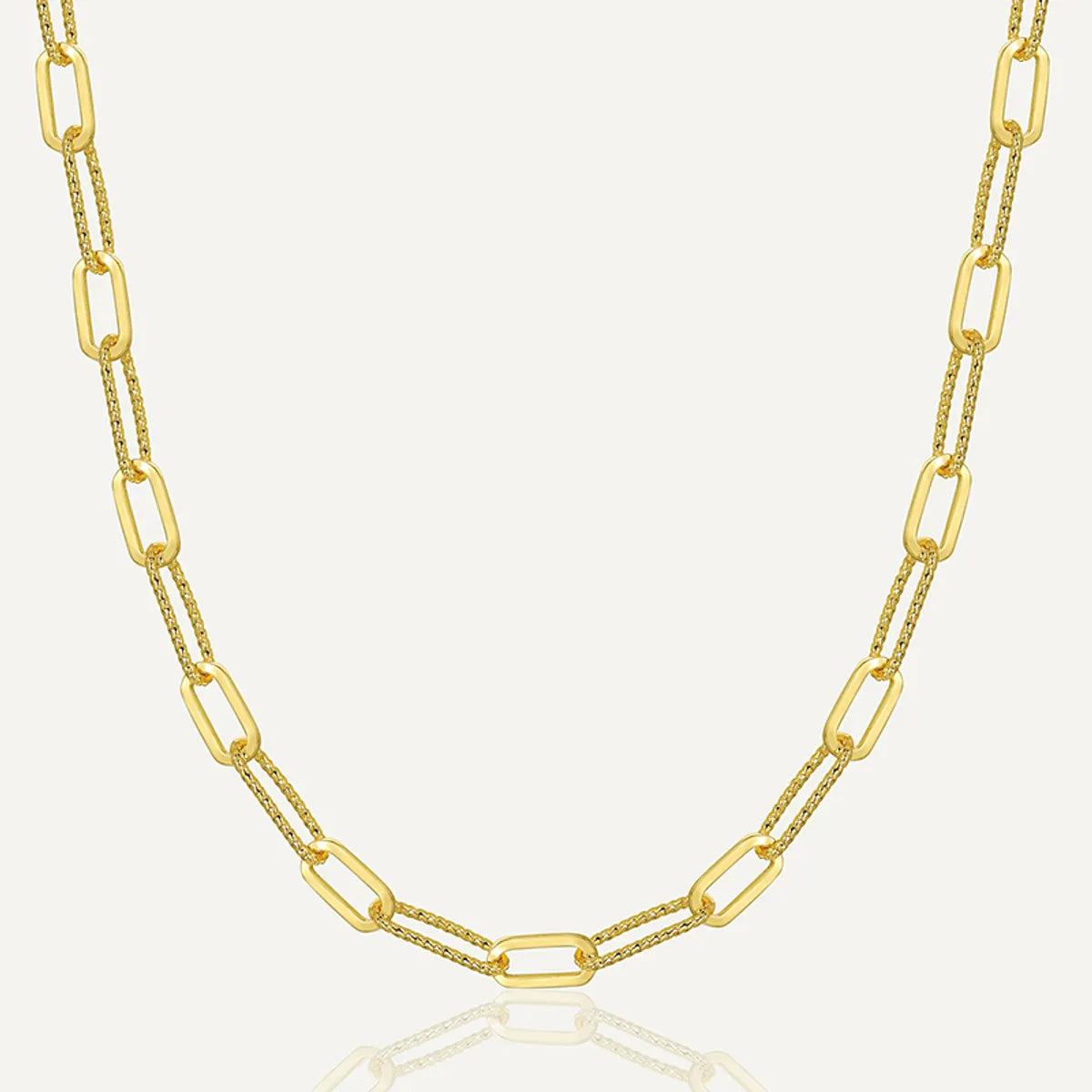 Brass 18K Gold Plated Paper Clip Solid Color Long Necklace Necklace