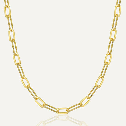 Brass 18K Gold Plated Paper Clip Solid Color Long Necklace Necklace