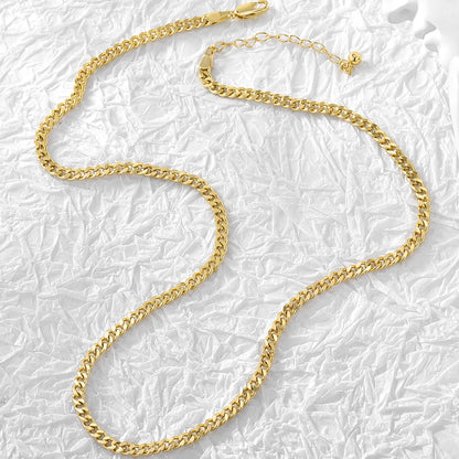 Brass 18K Gold Plated Paper Clip Solid Color Long Necklace Necklace