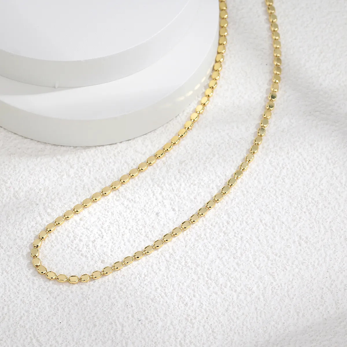 Brass 18K Gold Plated Paper Clip Solid Color Long Necklace Necklace