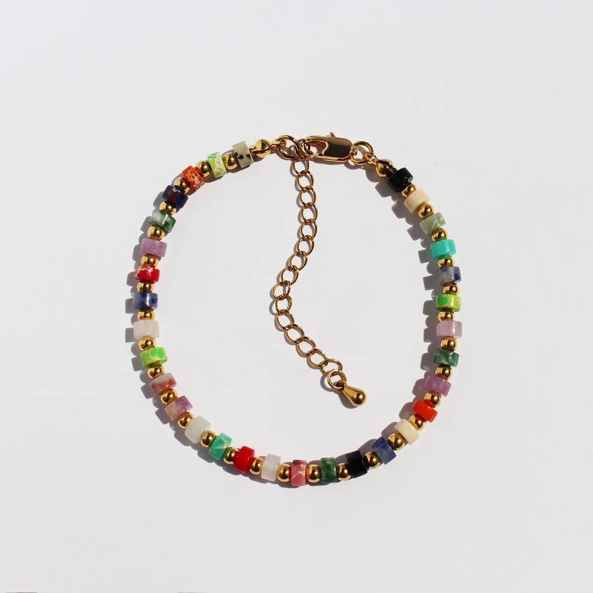 Brass 24K Gold Plated Beaded Geometric Bracelets Necklace