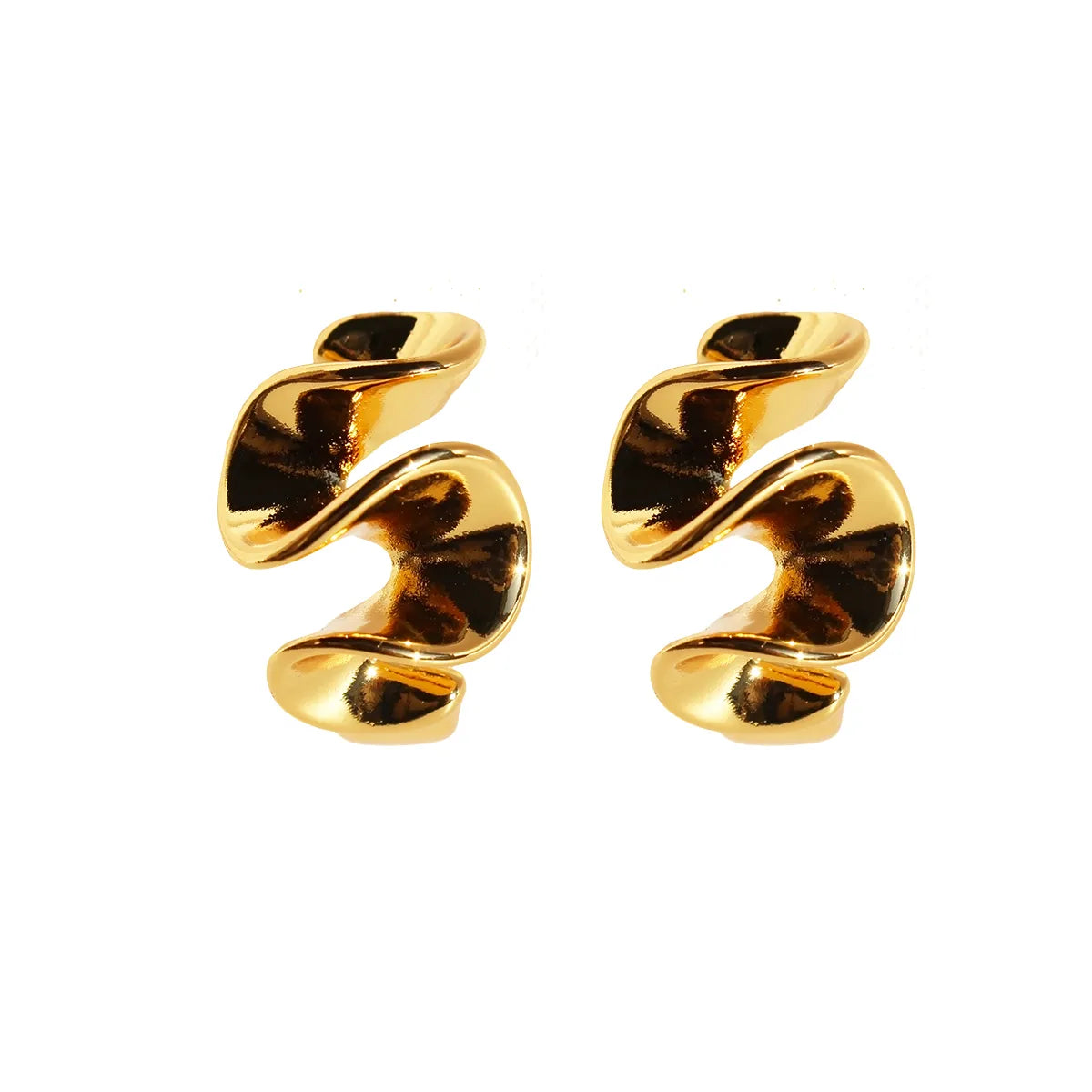 Brass 24K Gold Plated Geometric Solid Color Rings Earrings