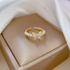 Brass Cartoon The Crown Style Butterfly Ring Electroplated