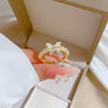 Brass Cartoon The Crown Style Butterfly Ring Electroplated