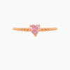 Brass Copperplated 18K Gold Heart Shape Ring Hand Jewelry With Microset Diamond For Women