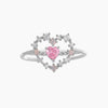 Brass Copperplated 18K Gold Heart Shape Ring Hand Jewelry With Microset Diamond For Women