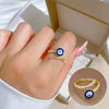 Brass Eyes Zircon Ring With The Crown Pattern Electroplating Casual Cartoon Style Adjustable Hand Jewelry For Women