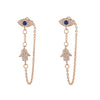 Brass Geometric Style Inlaid Zircon Earrings
