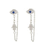 Brass Geometric Style Inlaid Zircon Earrings